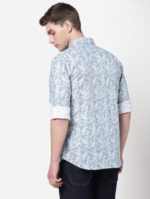 blue printed casual shirt - 18186724 - Standard Image - 4