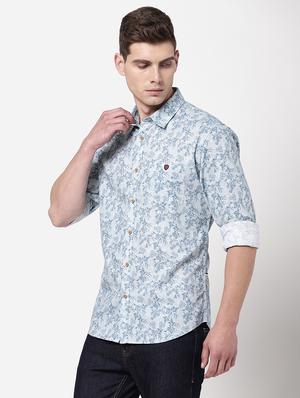 blue printed casual shirt - 18186724 - Standard Image - 5