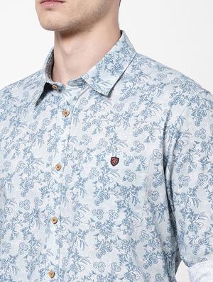 blue printed casual shirt - 18186724 - Standard Image - 6