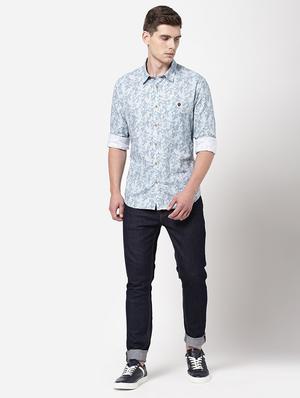 blue printed casual shirt - 18186724 - Standard Image - 7