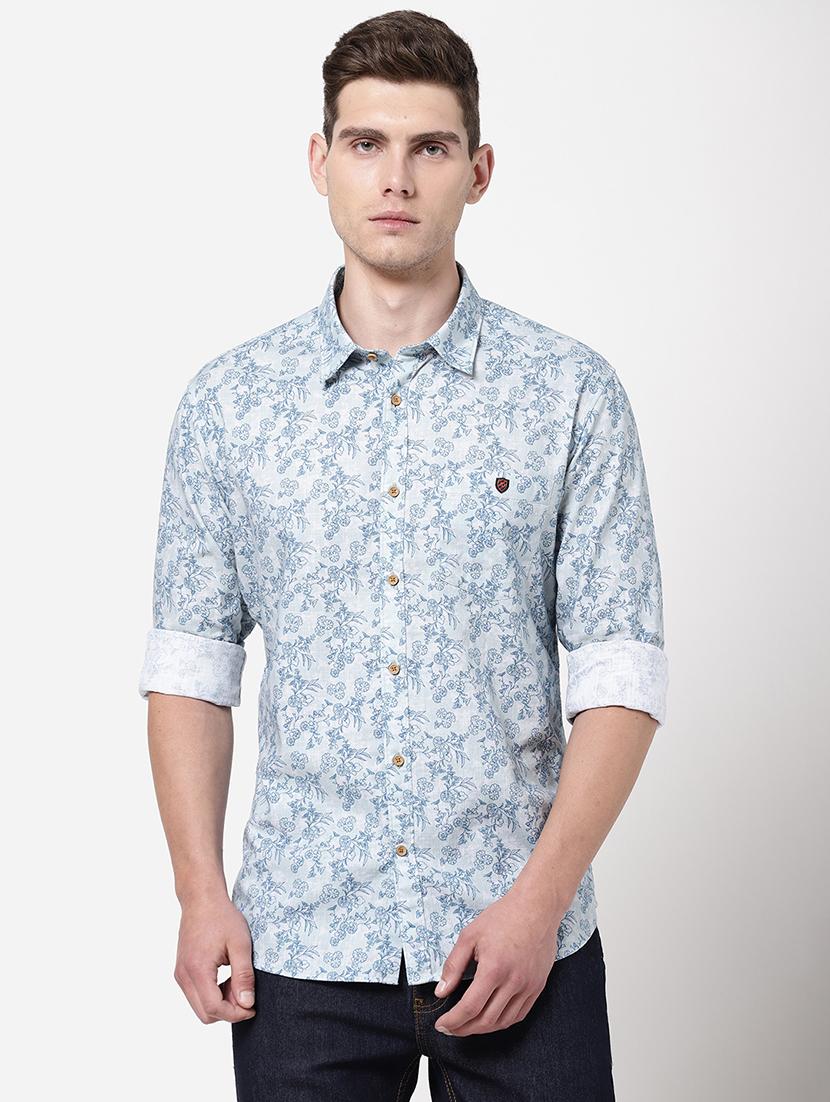 blue printed casual shirt - 18186724 - Zoom Image - 1