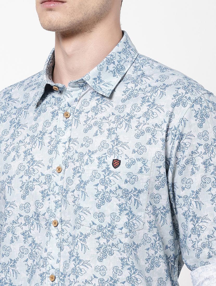 blue printed casual shirt - 18186724 - Zoom Image - 6