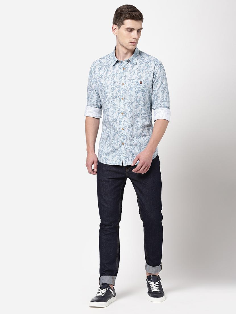 blue printed casual shirt - 18186724 - Zoom Image - 7