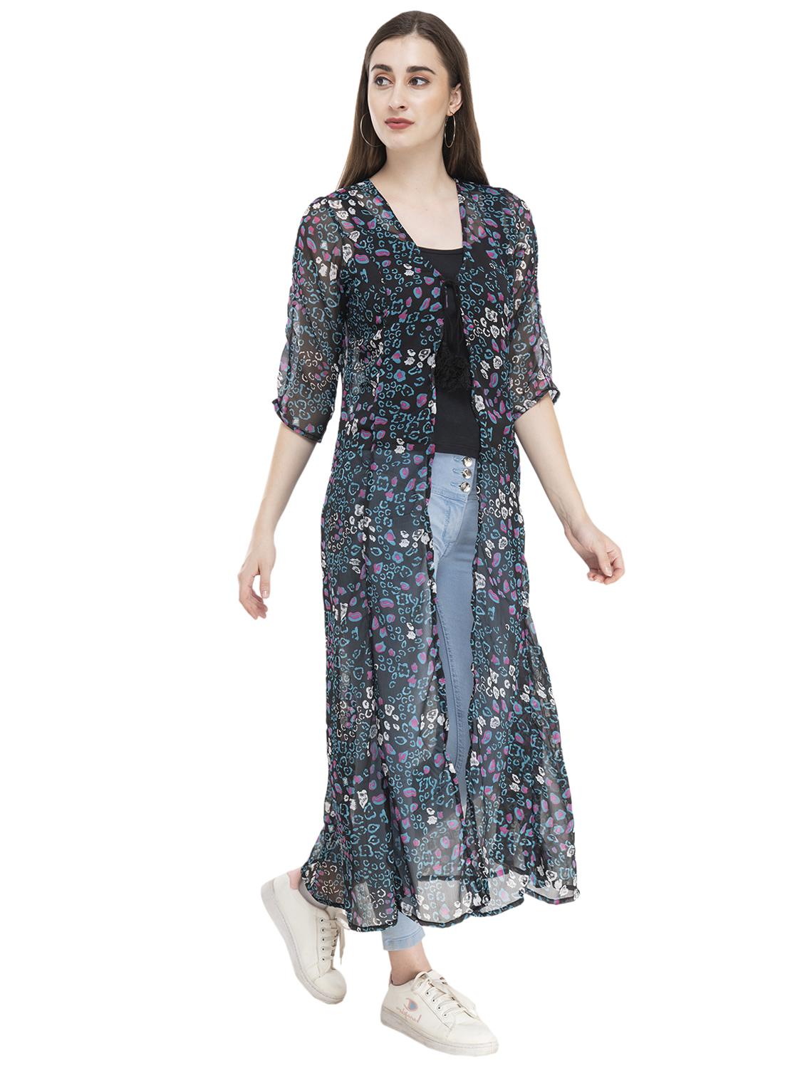 black printed regular shrug - 18187087 - Zoom Image - 2