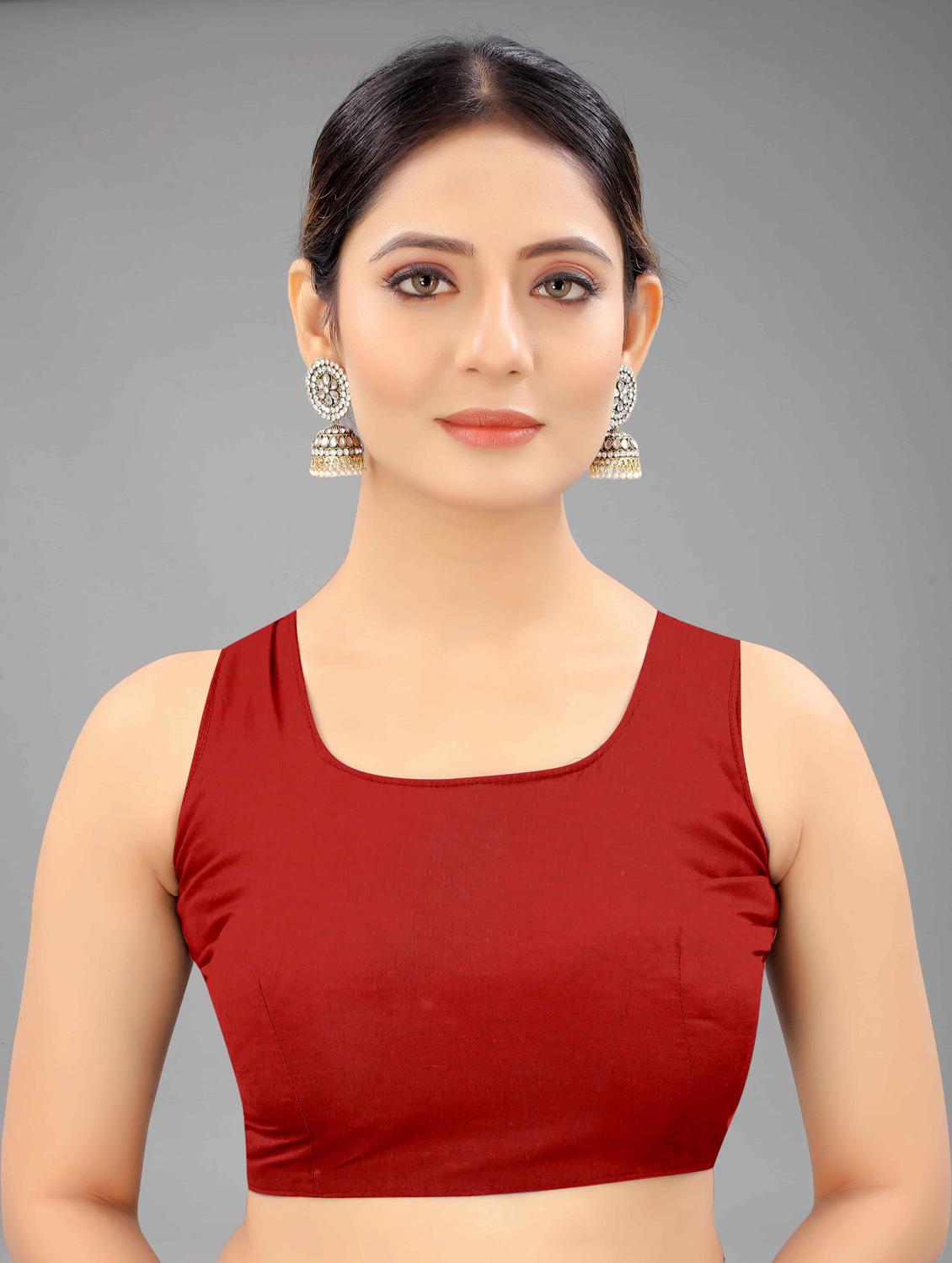 red art silk banarasi saree with blouse - 18187187 - Zoom Image - 5
