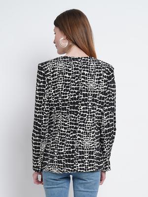 lapel neck casual blazer - 18187615 - Standard Image - 3