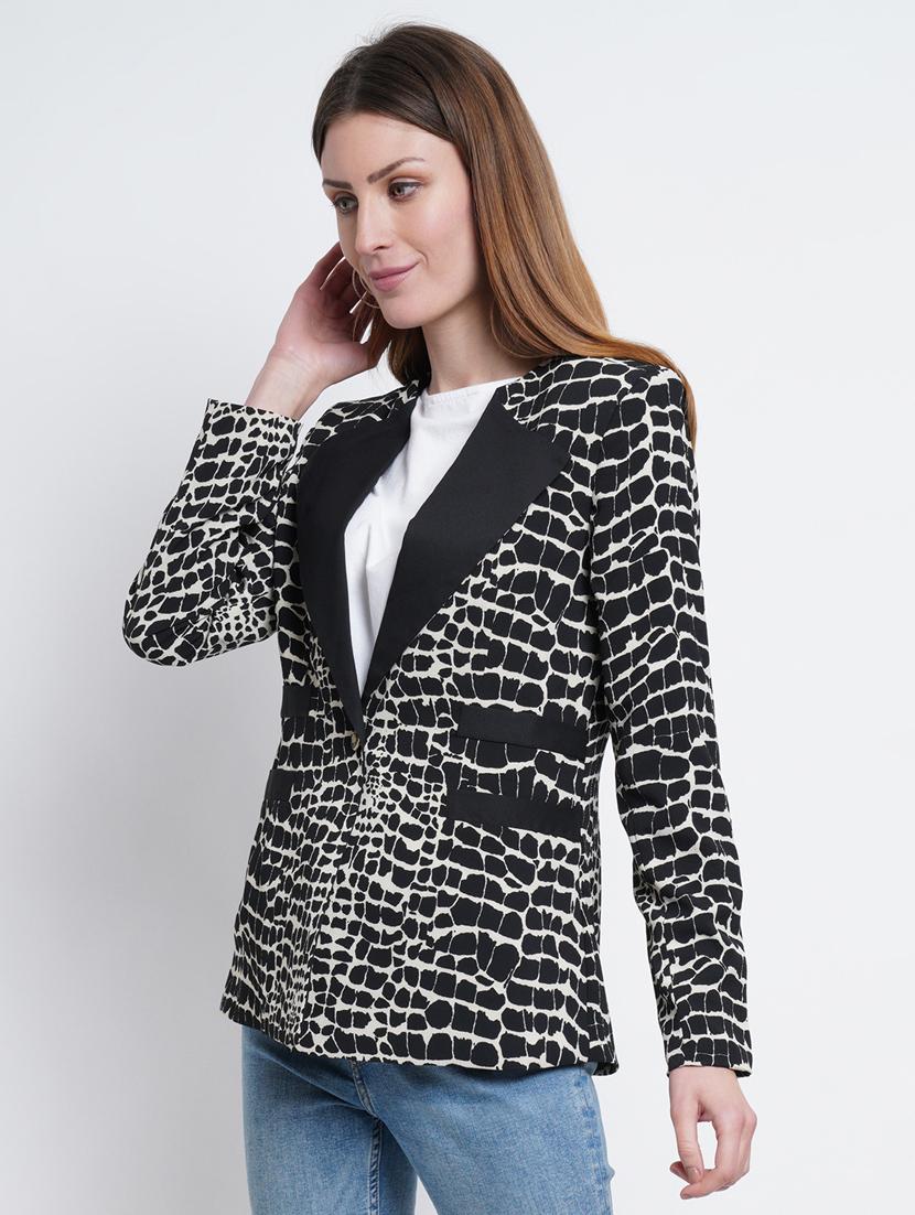 lapel neck casual blazer - 18187615 - Zoom Image - 2