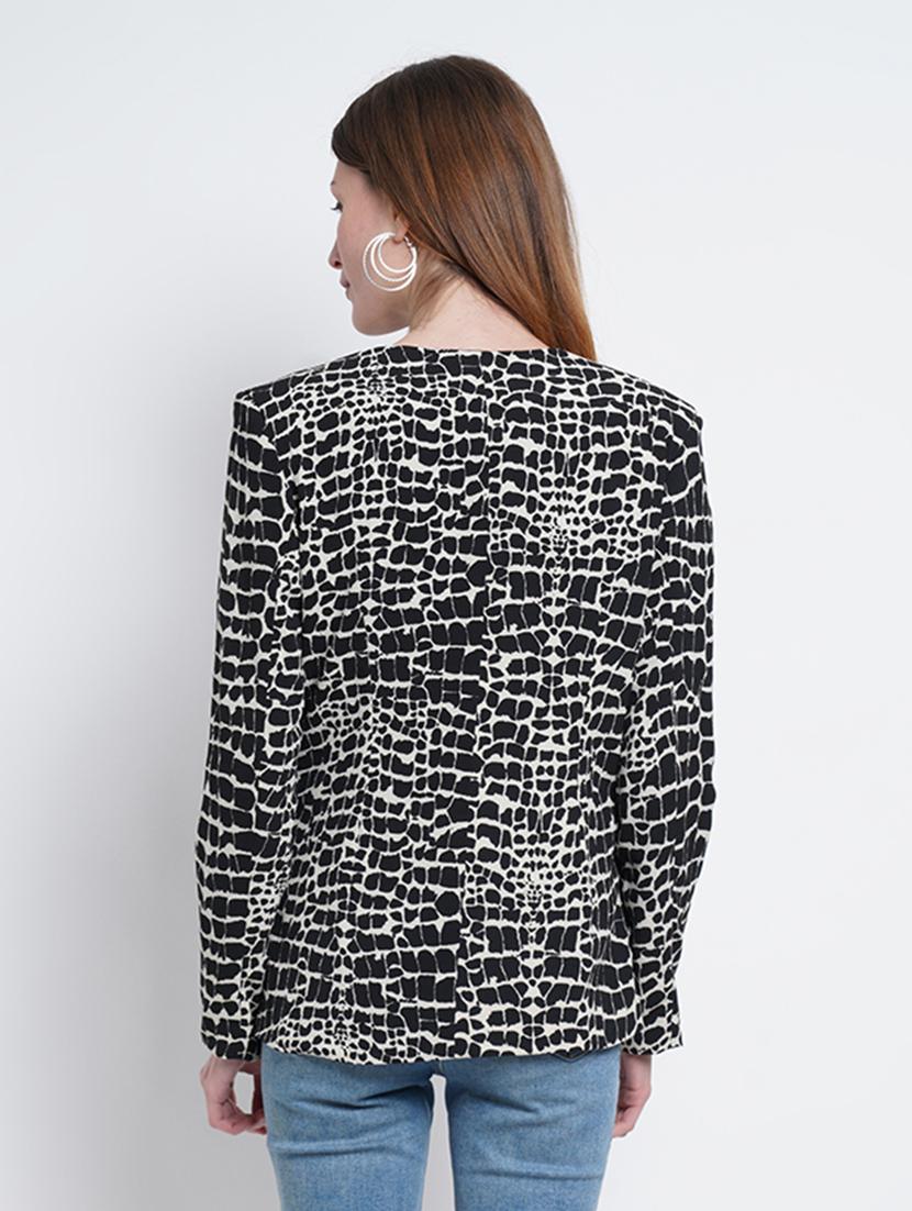 lapel neck casual blazer - 18187615 - Zoom Image - 3
