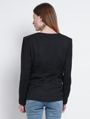 lapel neck casual blazer - 18187616 - Standard Image - 3