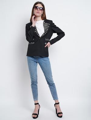 lapel neck casual blazer - 18187616 - Standard Image - 4