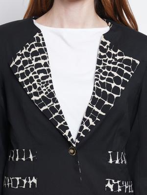 lapel neck casual blazer - 18187616 - Standard Image - 5