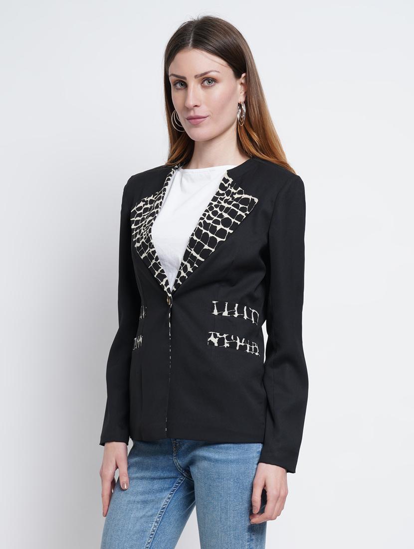 lapel neck casual blazer - 18187616 - Zoom Image - 2