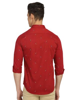 red printed casual shirt - 18187855 - Standard Image - 3