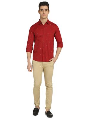 red printed casual shirt - 18187855 - Standard Image - 4