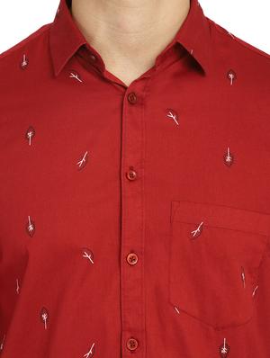 red printed casual shirt - 18187855 - Standard Image - 5