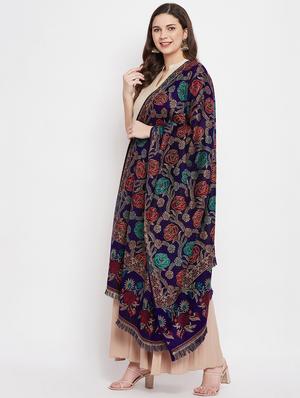 navy blue acro wool shawl - 18188144 - Standard Image - 2