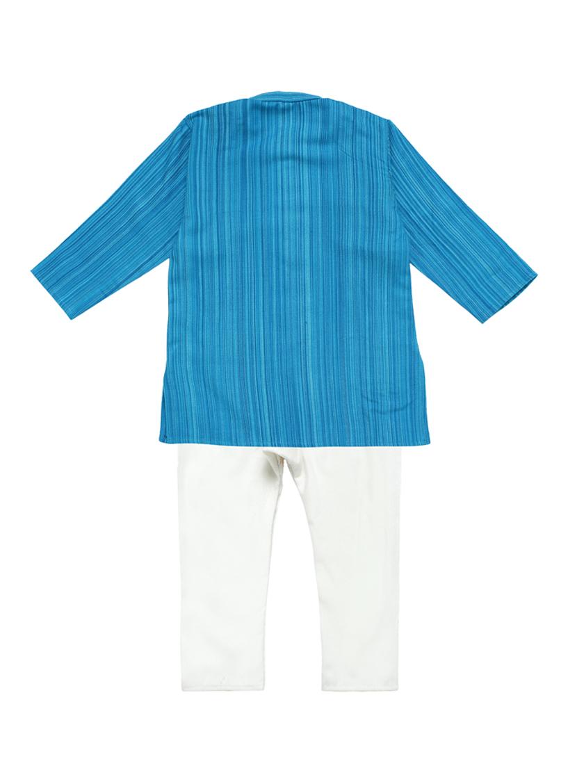 blue printed kurta pant set - 18188585 - Zoom Image - 2