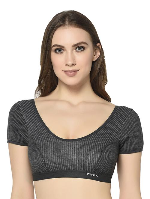 black striped thermal sports bra - 18188700 - Standard Image - 1