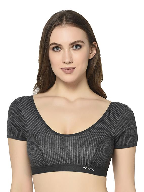 black striped thermal sports bra - 18188700 - Zoom Image - 1
