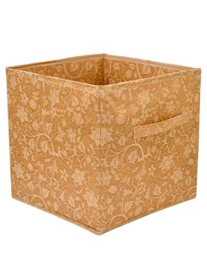 kuber industries metallic print non woven 3 pieces fabric foldable storage cube with handle,extra large (beige) - 18188922 - Standard Image - 3