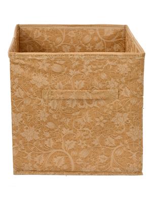 kuber industries metallic print non woven 3 pieces fabric foldable storage cube with handle,extra large (beige) - 18188922 - Standard Image - 4