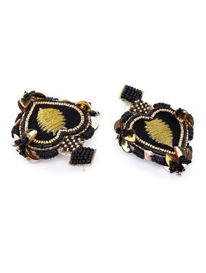 multi colored satin less steel studs earring - 18189027 - Standard Image - 3