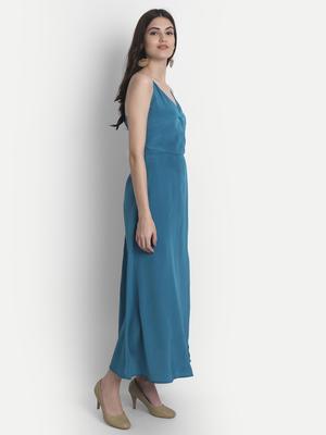 blue crepe dress - 18190250 - Standard Image - 3