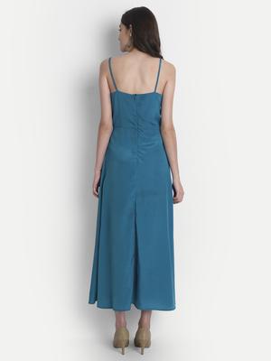 blue crepe dress - 18190250 - Standard Image - 4
