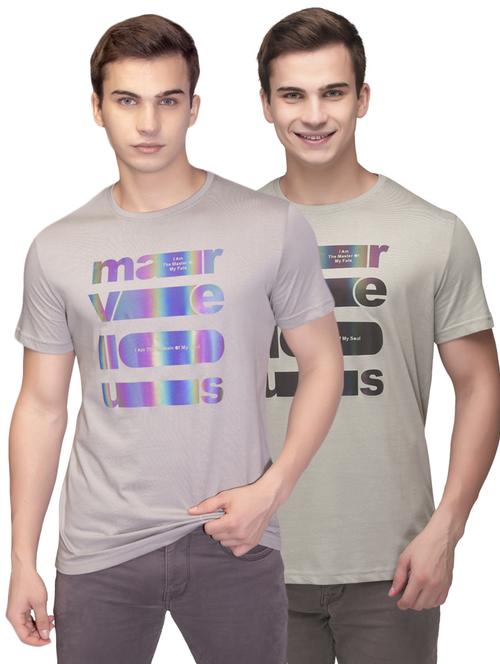 set of 2 chest print t-shirt - 18191500 - Standard Image - 1