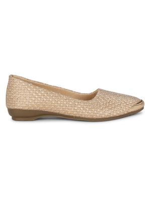 gold faux leather slip on ballerina - 18192623 - Standard Image - 3