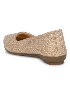 gold faux leather slip on ballerina - 18192623 - Standard Image - 4