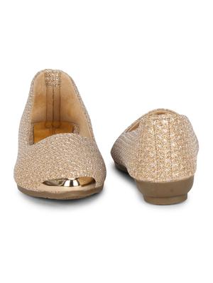 gold faux leather slip on ballerina - 18192623 - Standard Image - 5