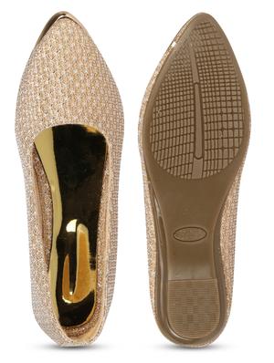 gold faux leather slip on ballerina - 18192623 - Standard Image - 6