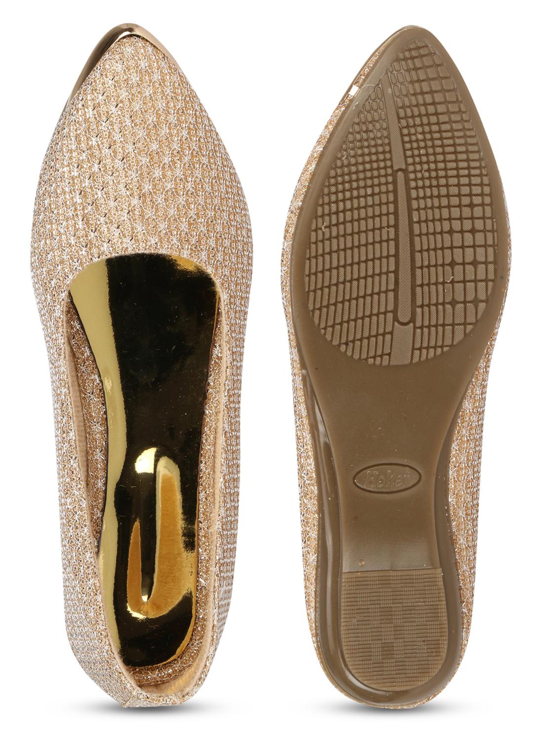 gold faux leather slip on ballerina - 18192623 - Zoom Image - 6