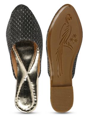 black faux leather mules sandals - 18193113 - Standard Image - 6