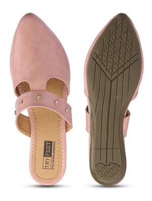 pink faux leather mules sandals - 18193115 - Standard Image - 6