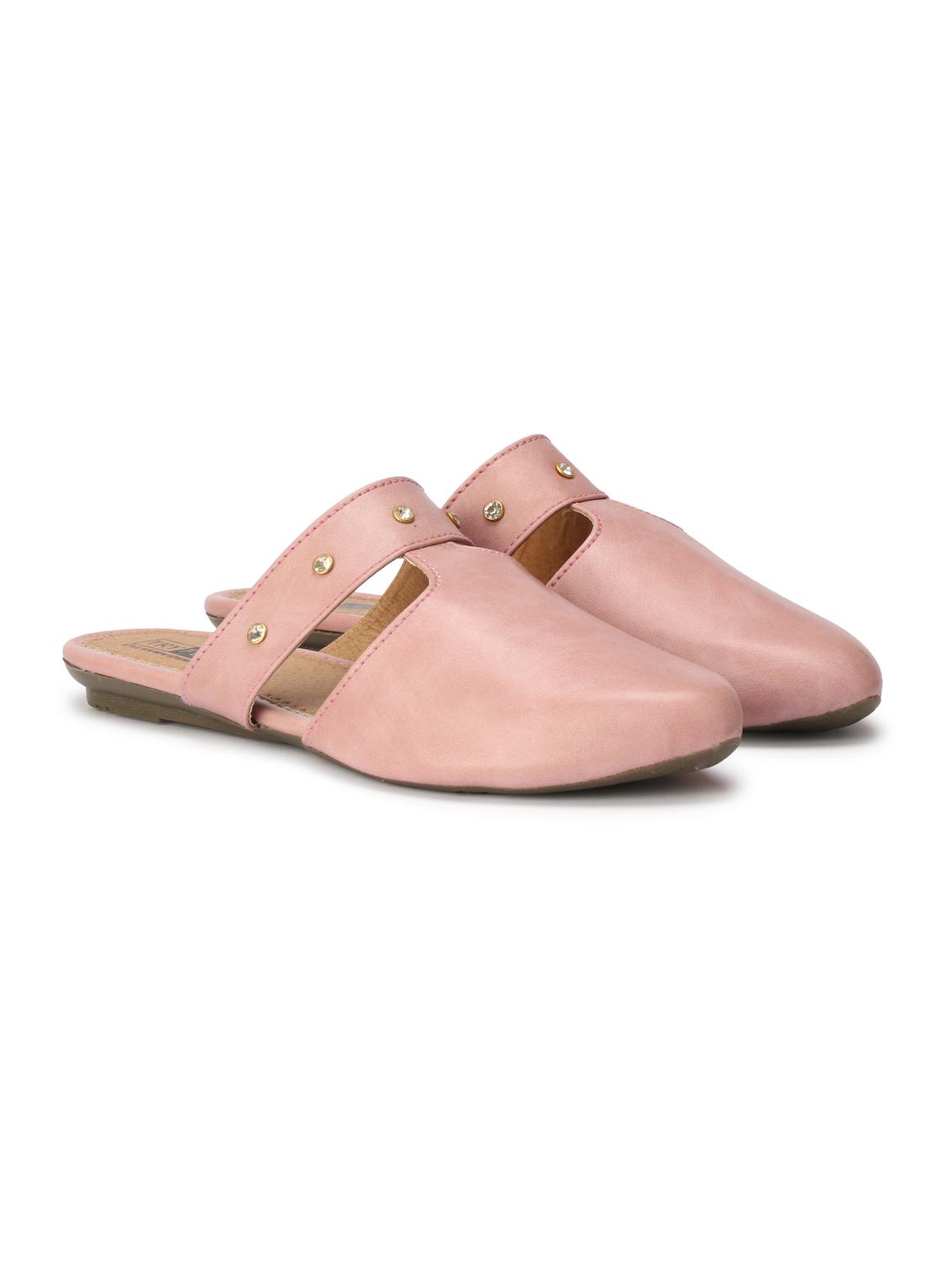 pink faux leather mules sandals - 18193115 - Zoom Image - 2