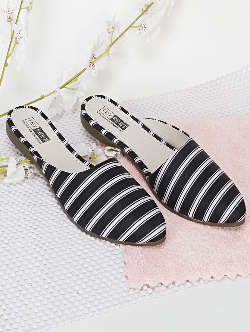 black fabric mules sandals - 18193117 - Zoom Image - 2