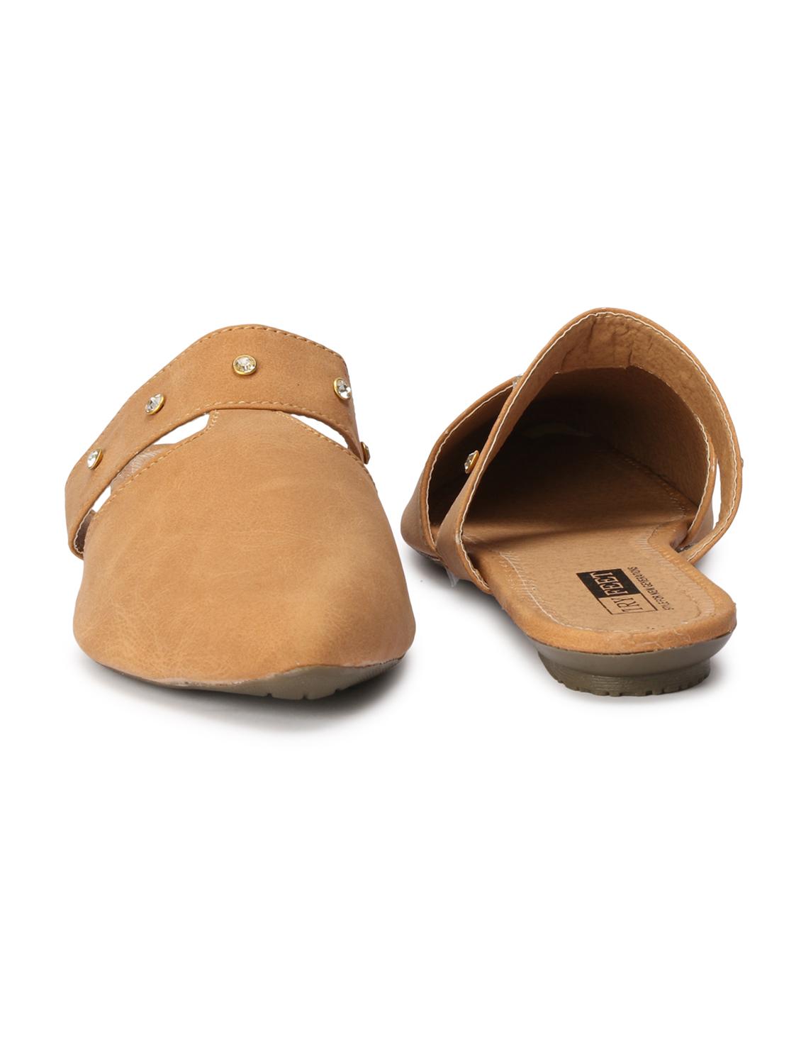 tan faux leather mules sandals - 18193125 - Zoom Image - 5