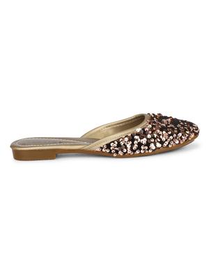 copper faux leather mules sandals - 18193126 - Standard Image - 3