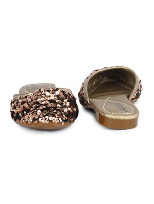 copper faux leather mules sandals - 18193126 - Standard Image - 5