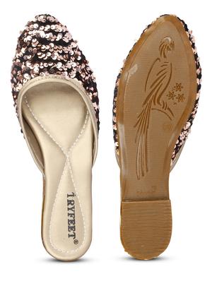 copper faux leather mules sandals - 18193126 - Standard Image - 6