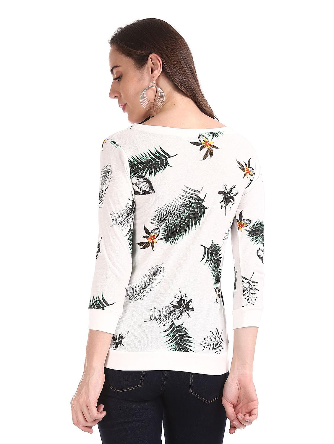 round neck printed top - 18194893 - Zoom Image - 3