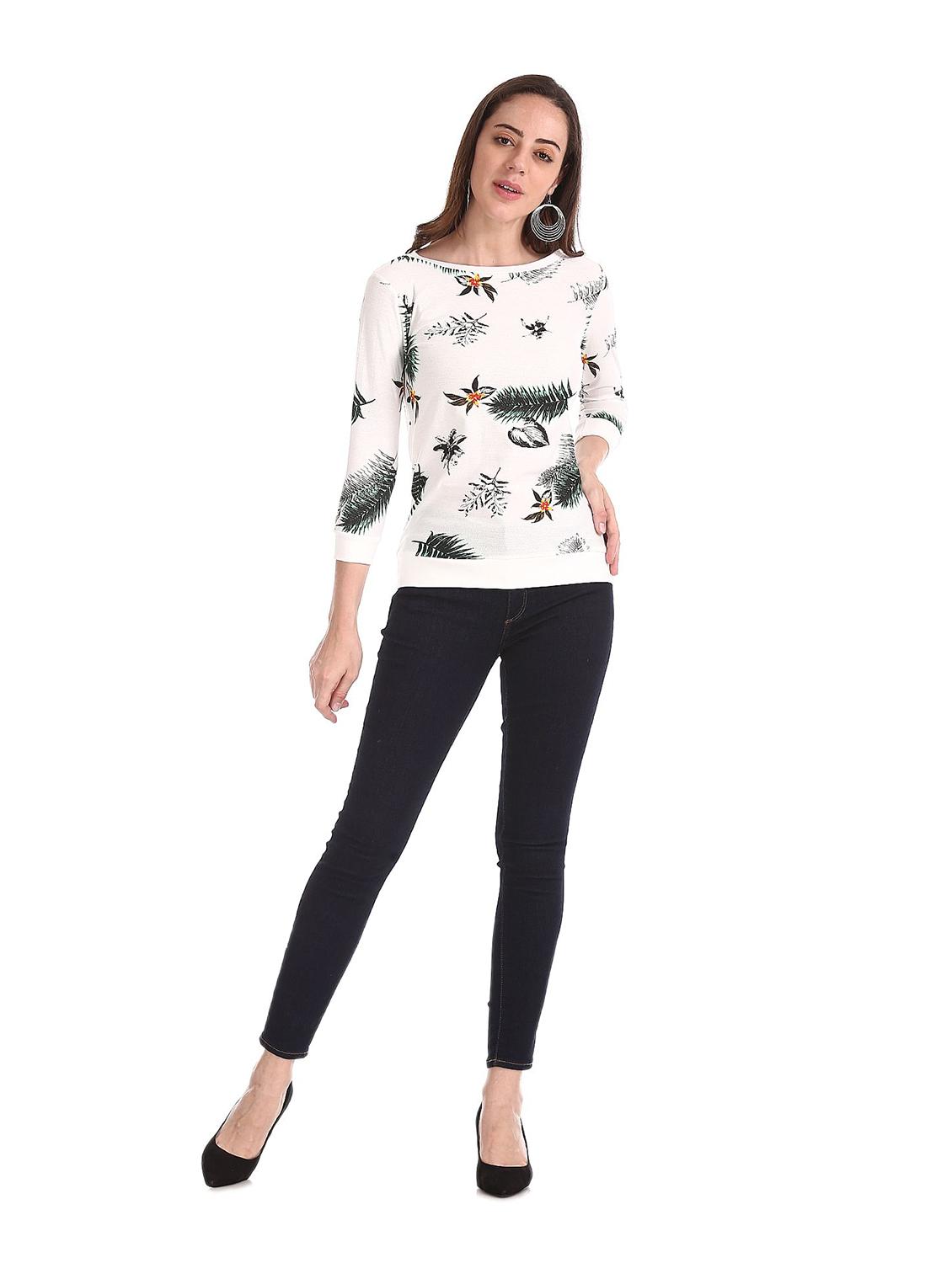 round neck printed top - 18194893 - Zoom Image - 4