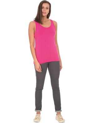 scoop neck solid top - 18195566 - Standard Image - 4