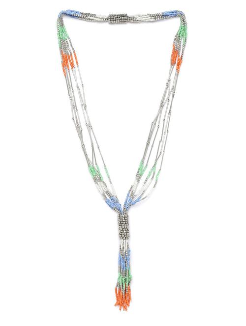 multi colored plastic long necklace - 18199038 - Standard Image - 1