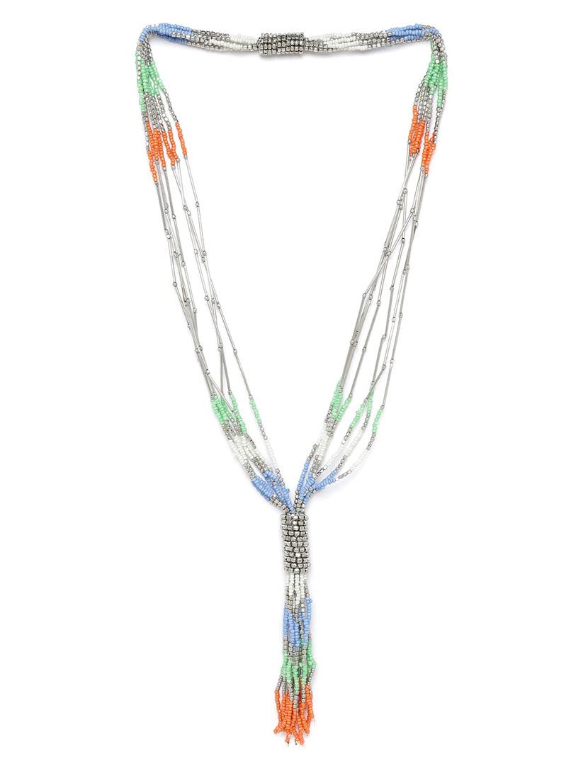 multi colored plastic long necklace - 18199038 - Zoom Image - 1