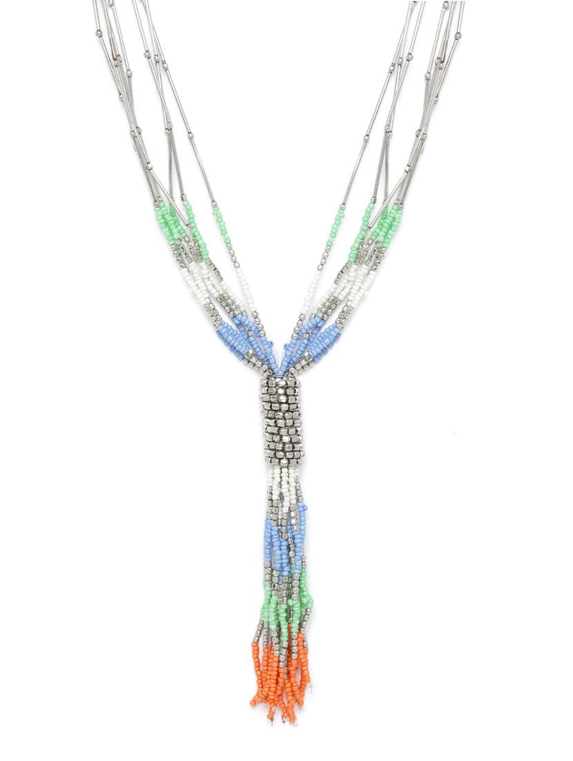 multi colored plastic long necklace - 18199038 - Zoom Image - 2