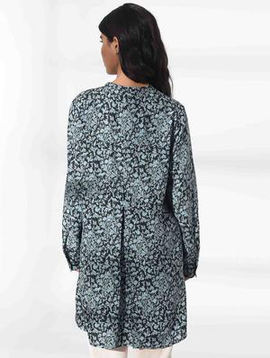 blue printed regular tunic - 18199177 - Standard Image - 3