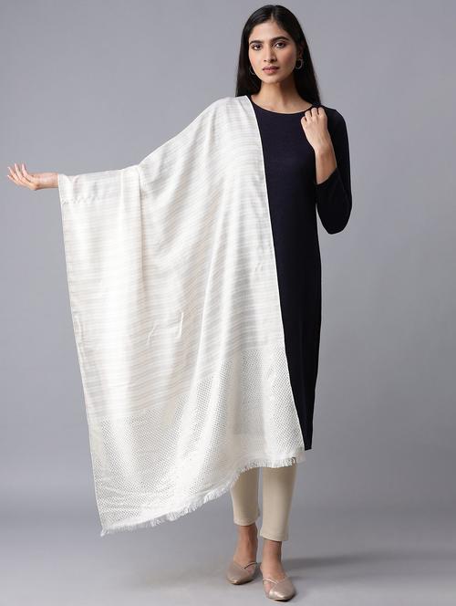 white wool shawl - 18199259 - Very Small Image - 1